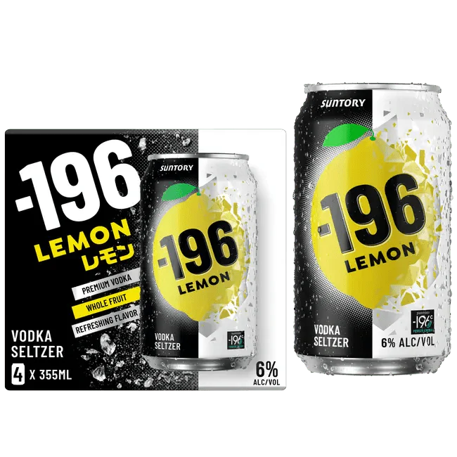 -196 Lemon Hard Seltzer - 4pk - 12 oz cans