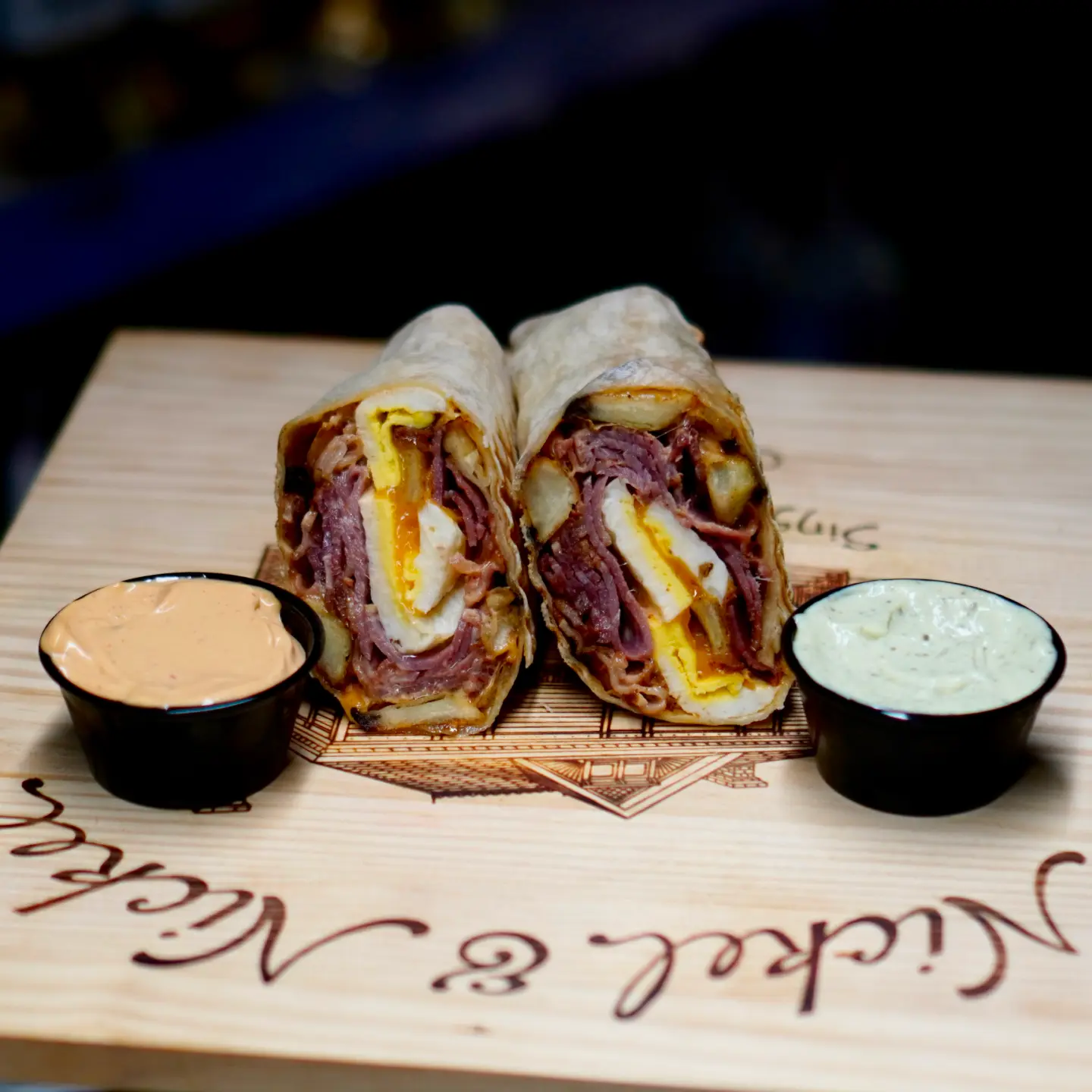 Morning Meat Pesto Breakfast Burrito